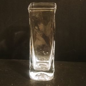 Simon Pearce Woodbury Crystal Glass Square Bud Vase